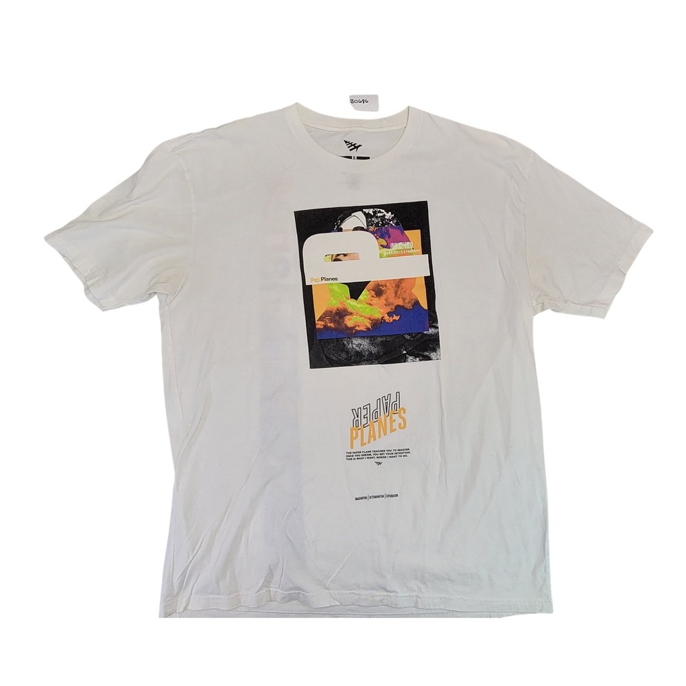 Paper Planes Graphic T Shirt Mens XL White Cotton "Greatness is‎ a Process" Tee